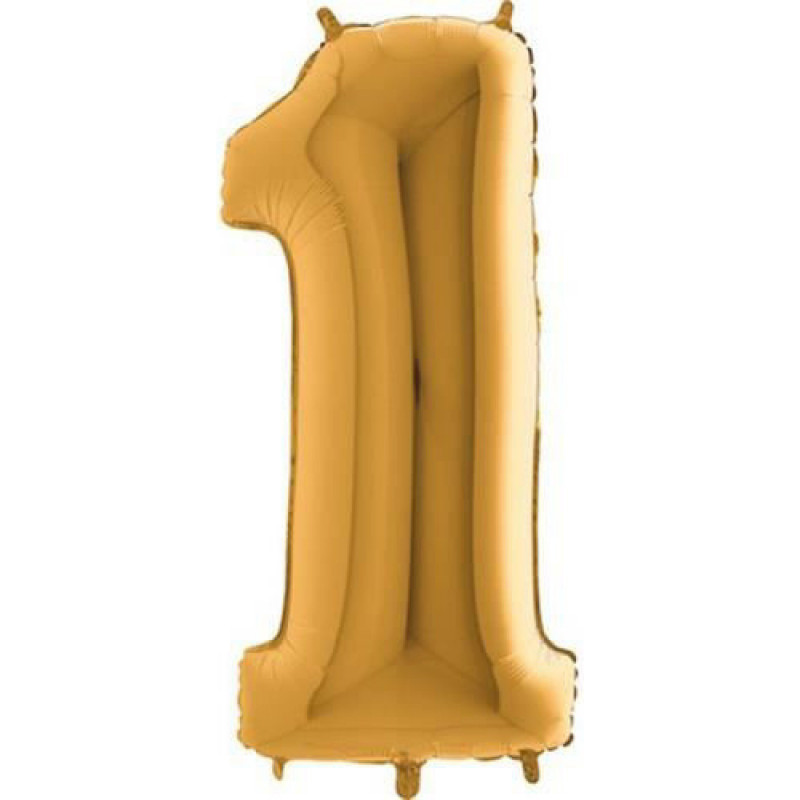 Foliový balónek 1 zlatý Grabo 105cm Foliový balónek 1 zlatý Grabo 105cm