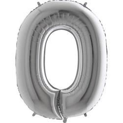 Foliový balónek 0 stříbrný Grabo 105cm